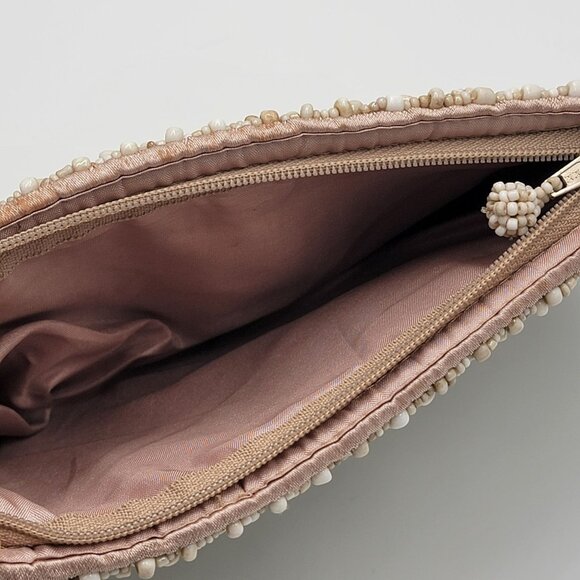 Vtg 1960s  Beaded Clutch Wristlet Purse With Zipper - Picture 6 of 10